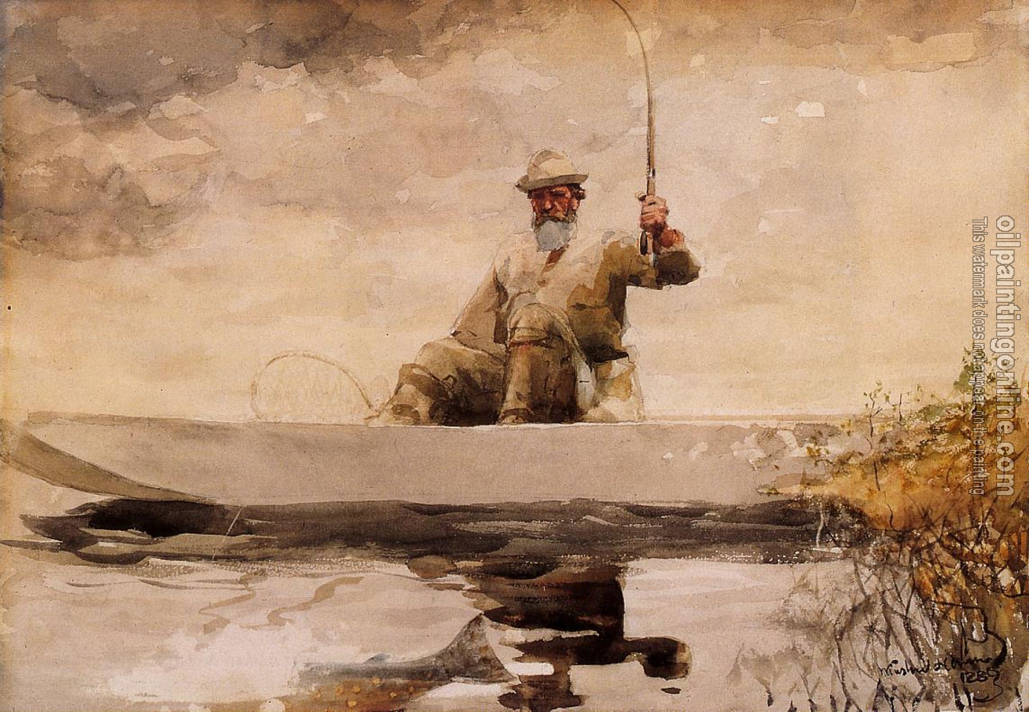 Homer, Winslow - Fishing in the Adirondacks